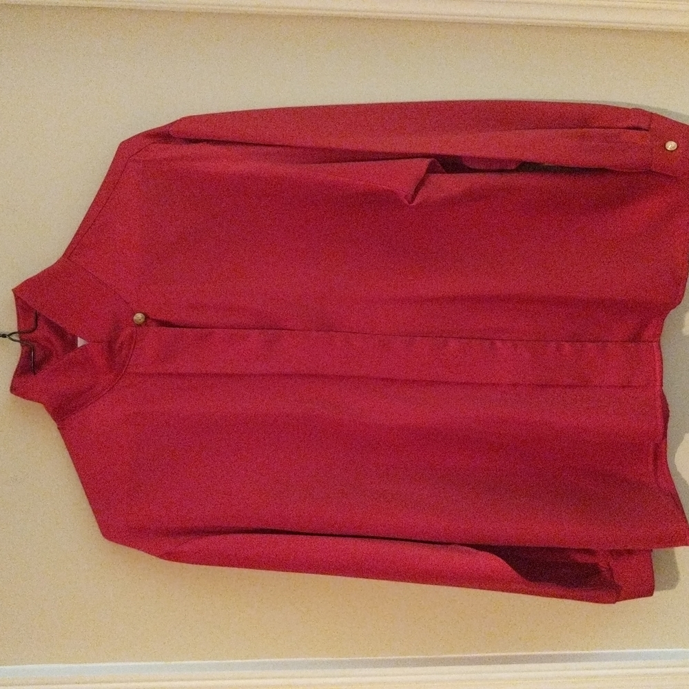 That's Me Red Silky blouse